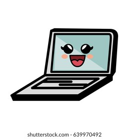 Laptop Smiling Internet Symbol Round Stock Vector (Royalty Free ...