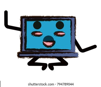 kawaii laptop computer icon