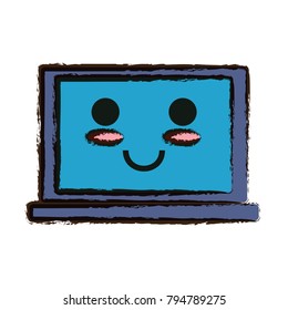 kawaii laptop computer icon