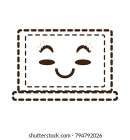 kawaii laptop computer icon