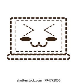 kawaii laptop computer icon