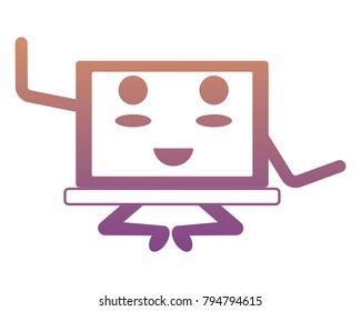 kawaii laptop computer icon