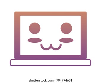 kawaii laptop computer icon
