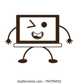 kawaii laptop computer icon