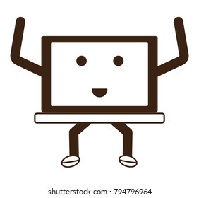 kawaii laptop computer icon
