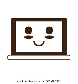 kawaii laptop computer icon
