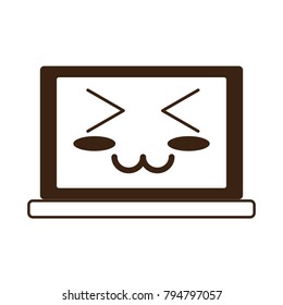 kawaii laptop computer icon