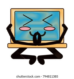 kawaii laptop computer icon