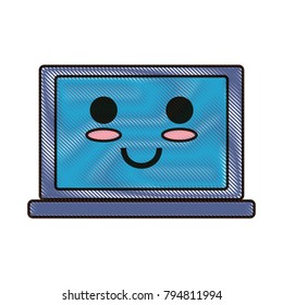 kawaii laptop computer icon