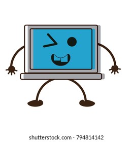 kawaii laptop computer icon