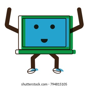 kawaii laptop computer icon