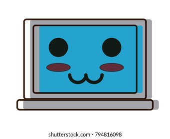 kawaii laptop computer icon