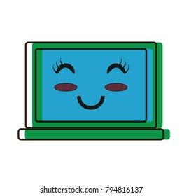 kawaii laptop computer icon
