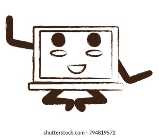 kawaii laptop computer icon