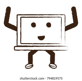 kawaii laptop computer icon