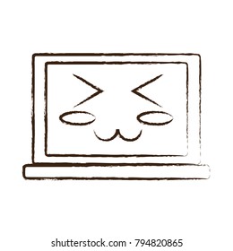 kawaii laptop computer icon