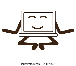 kawaii laptop computer icon