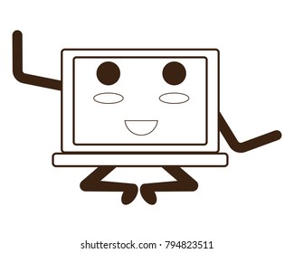 kawaii laptop computer icon
