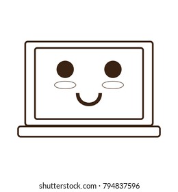 kawaii laptop computer icon