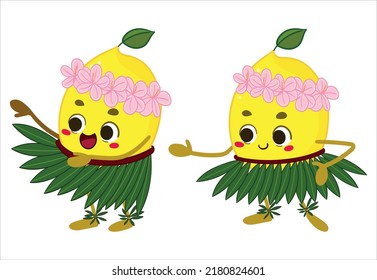 Kawaii Lemon Character For Summer Stickers