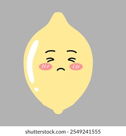 kawaii lemon design. Tomato Icon, Logo, Vector Illustration in Kawaii Style