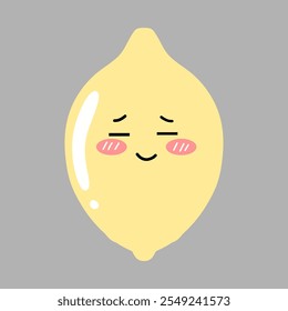 kawaii lemon design. Tomato Icon, Logo, Vector Illustration in Kawaii Style