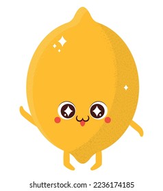kawaii lemon illustration over white