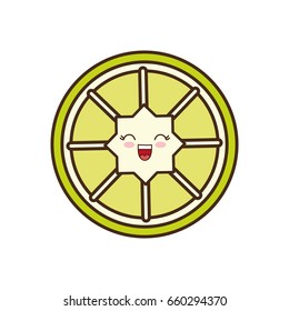 kawaii lemon slice icon