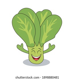Kawaii Lettuce Cute Vector Design