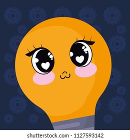 kawaii light bulb icon