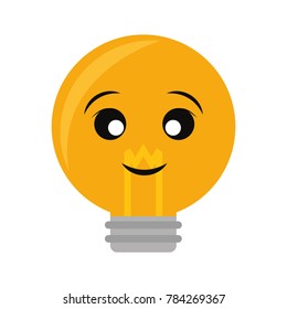kawaii light bulb icon 