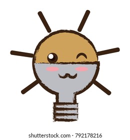 kawaii light bulb icon