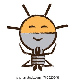 kawaii light bulb icon