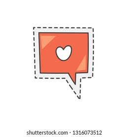 Kawaii like notification. Various cute icon. Hand drawn colored vector.