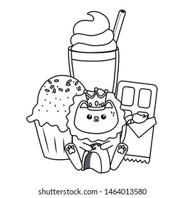 Kawaii of lion cartoon design