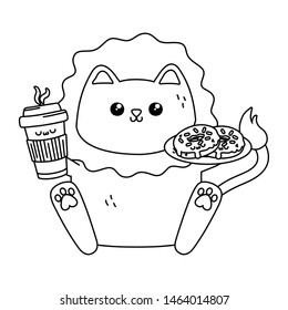 Kawaii of lion cartoon design