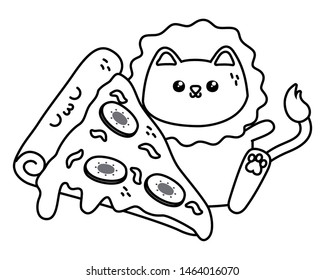 Kawaii of lion cartoon design