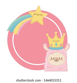 Kawaii of llama cartoon design