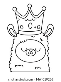 Kawaii of llama cartoon design