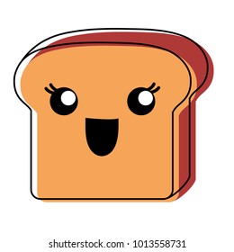 kawaii loaf slice icon