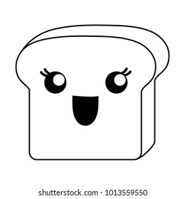 kawaii loaf slice icon