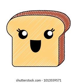 kawaii loaf slice icon