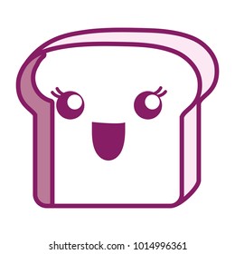 kawaii loaf slice icon