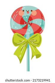 Kawaii Lollipop. Cartoon Vector Illustration