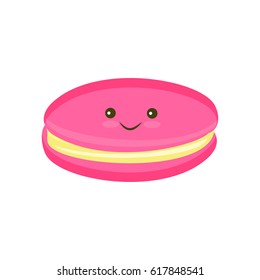Kawaii Macaroon cookie color flat icon for web and mobile design