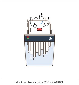 kawaii machine shredder destroy document.vector illustration design. Eps 10.