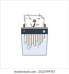 kawaii machine shredder destroy document.vector illustration design. Eps 10.