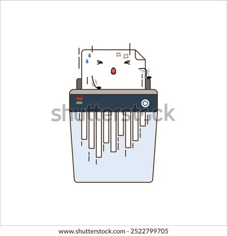 kawaii machine shredder destroy document.vector illustration design. Eps 10.