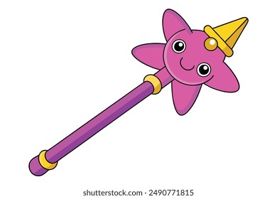 Kawaii Magic Wand Icon - Entzückendes und niedliches magisches Design