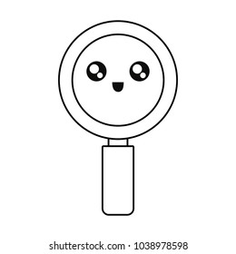 kawaii magnifying glass icon